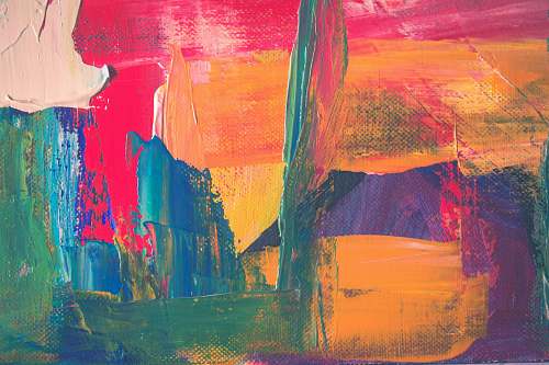 texture green, yellow, and red abstract painting abstract