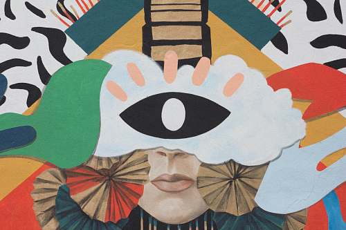 montreal multicolored cyclops painting collage