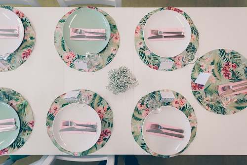 pottery plates on table porcelain