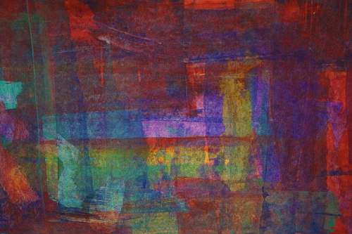 painting red, blue, and green abstract painting modern art
