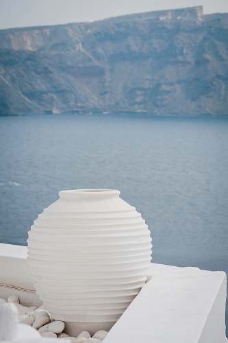 pottery white clay pot grey