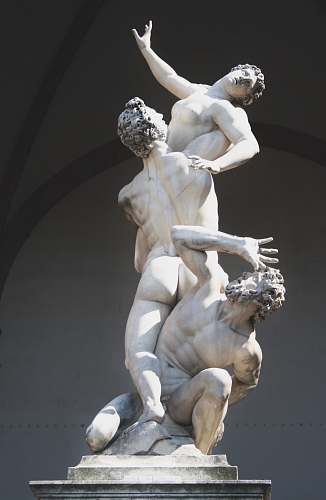 sculpture woman and men statue grey
