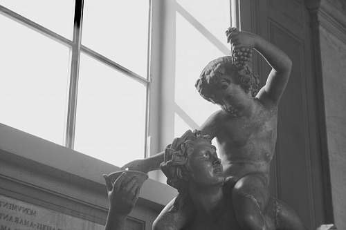 art grayscale of statue sculpture