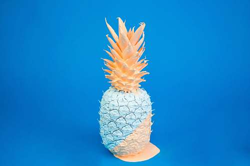 blue teal and orange pineapple decor fruit