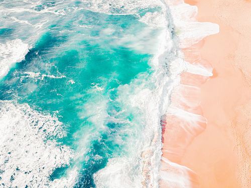 bird's eye view of ocean waves