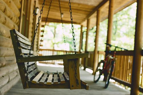 brown wooden swing