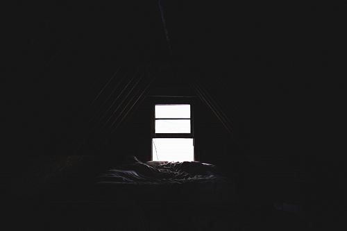 open window in attic