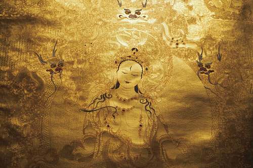 painting brown textile with illustration brown