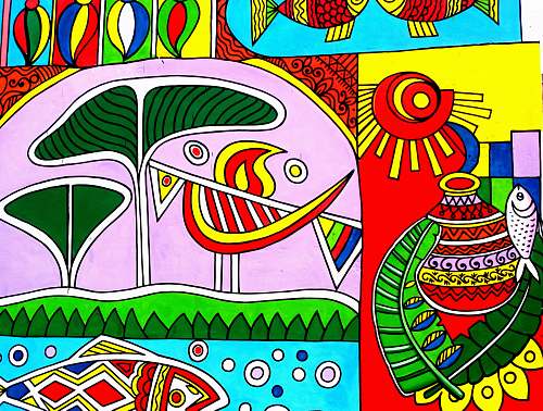 doodle multicolored abstract painting drawing