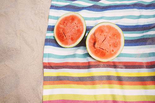 fruit closeup photo of slice watermelon fruits on cloth watermelon