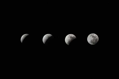 space crescent moon digital wallpaper moon