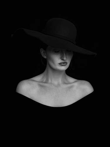 people woman in black hat portrait