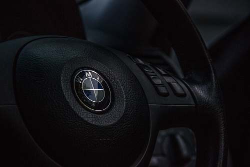 wheel black BMW airbag cover car