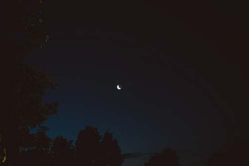 night crescent moon moon