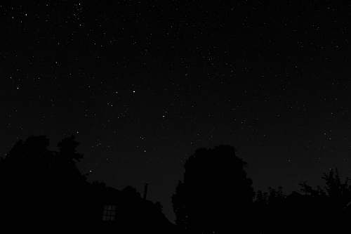 space view of starry night black-and-white
