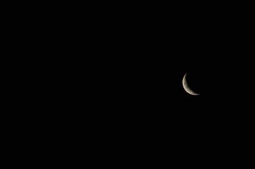 outdoors crescent moon black
