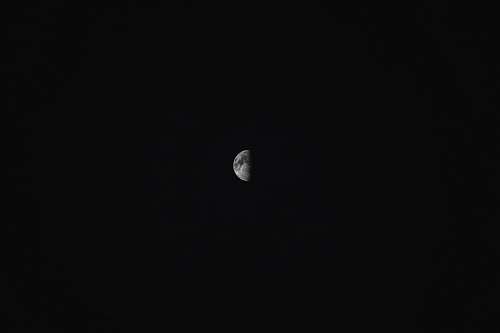 outdoors half moon photo black-and-white