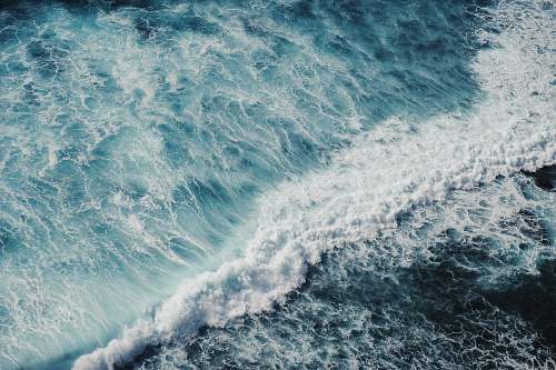 water bird's-eye view of sea waves sea