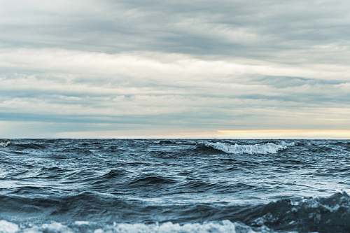 water landscape photography of waves and clouds sea