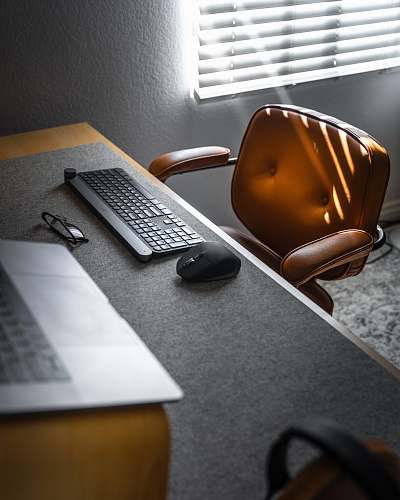 furniture black keyboard on desk computer hardware