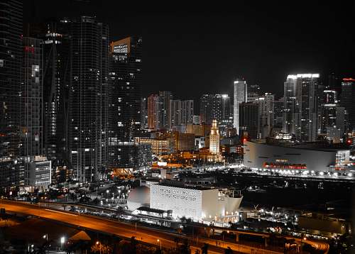 city urban city during nighttime downtown