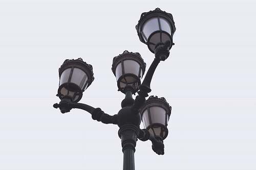 lighting black and white 4-arms street light aix-les-bains