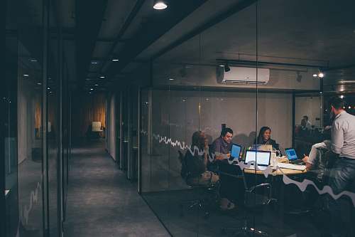 furniture group of people having a meeting table