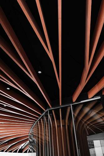 architecture low angled photography of brown ceiling building